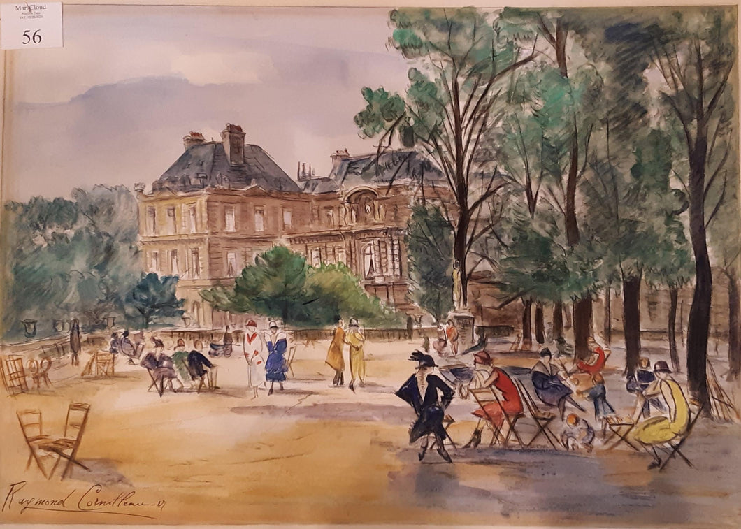 French Watercolor: City Scenery by Raymond Cornilleau (1887–1975)