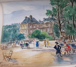 French Watercolor: City Scenery by Raymond Cornilleau (1887–1975)