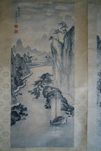 Load image into Gallery viewer, Two Ink Paintings of Mountains and River by Yang Hansan (楊漢三), 1944
